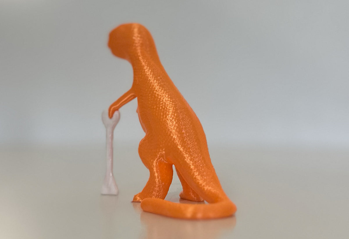 Hand-Painted Rex The Dinosaur (glossy orange)