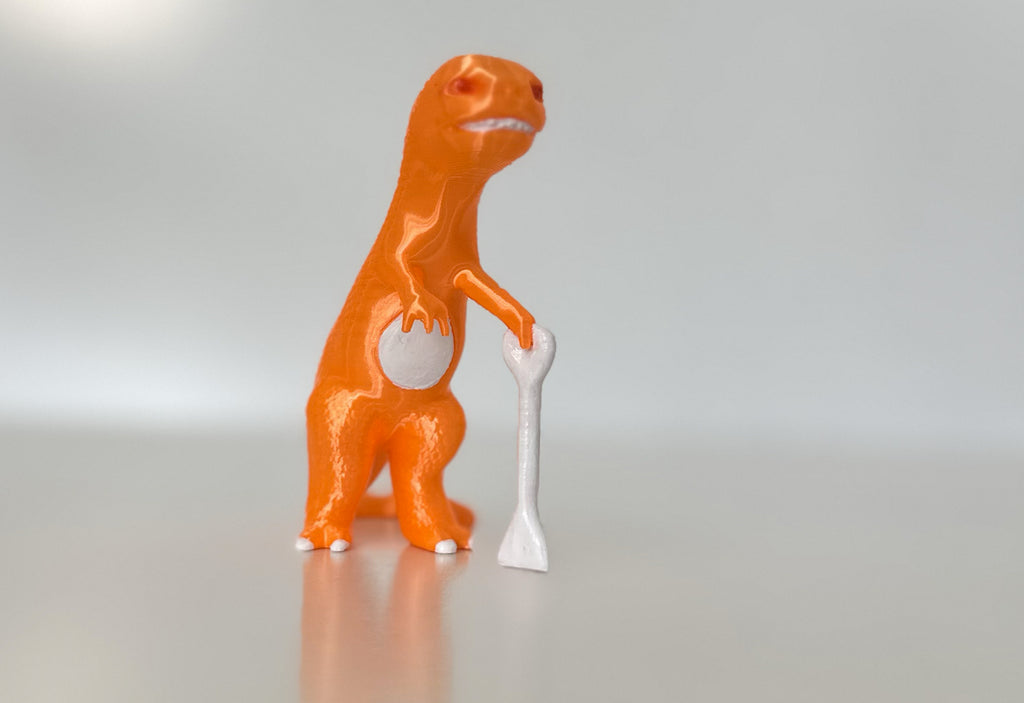 Hand-Painted Rex The Dinosaur (glossy orange)