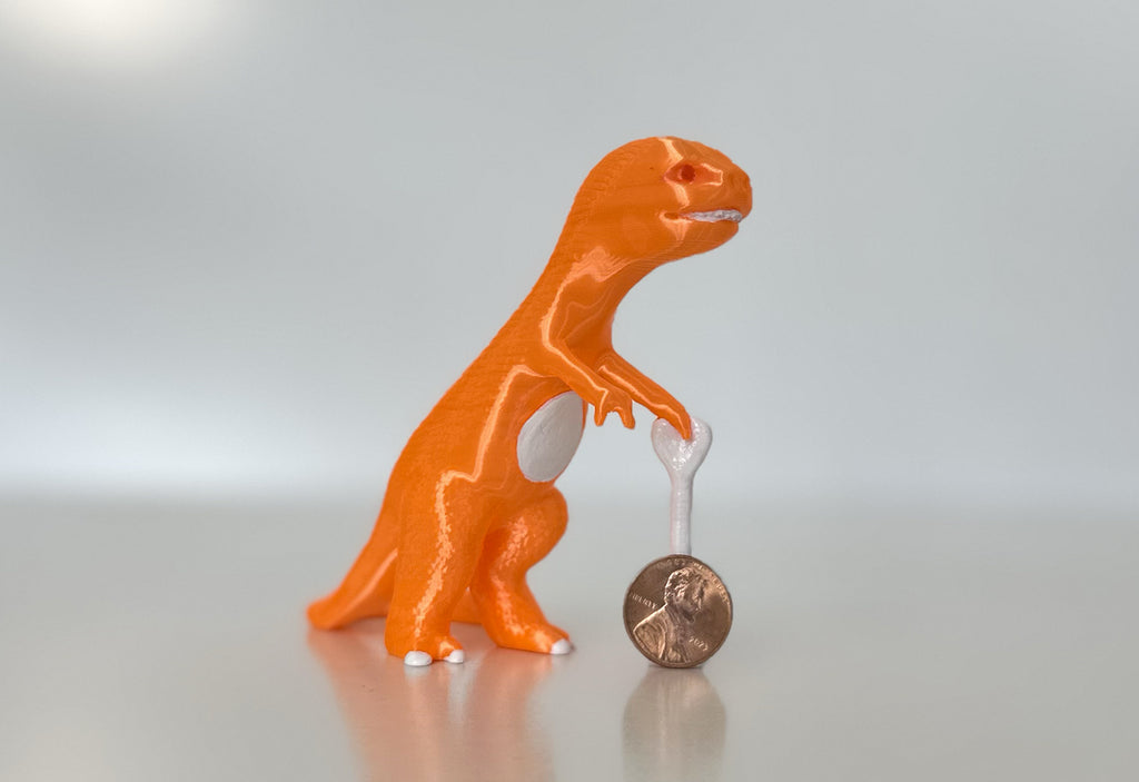 Hand-Painted Rex The Dinosaur (glossy orange)