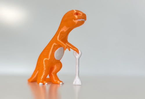 Hand-Painted Rex The Dinosaur (glossy orange)